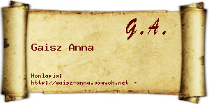 Gaisz Anna névjegykártya